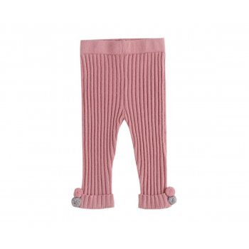 Pantaloni tricotati, roz pudra